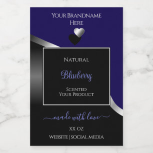 Etiquetas de productos Black Wavy Silver Hearts Da