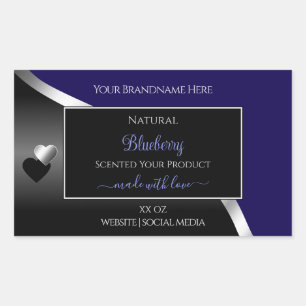 Etiquetas de productos Black Wavy Silver Hearts Da