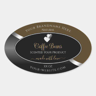 Etiquetas de productos Black Wavy Silver Hearts de