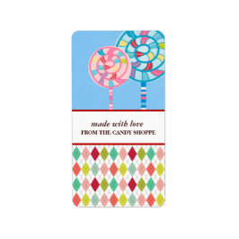 Etiquetas de productos comerciales de Candy