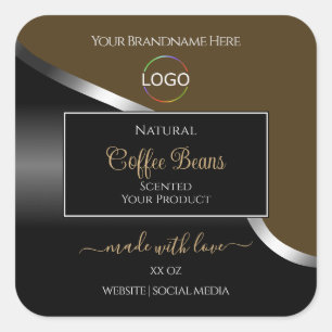 Etiquetas de productos con el logotipo de plata su