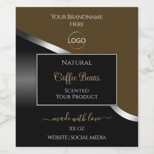 Etiquetas de productos con el logotipo de plata su