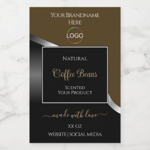 Etiquetas de productos con el logotipo de plata su