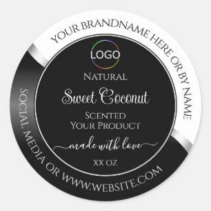 Etiquetas de productos con logotipo de plata ondul