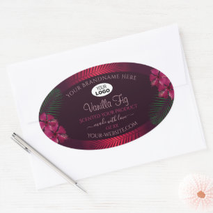 Etiquetas de productos de Borgoña Flores de Hawai 