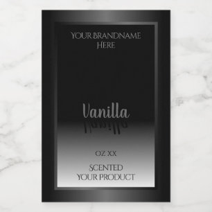 Etiquetas de productos de color blanco y negro muy