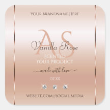 Etiquetas de productos de coral Rosa Pastel Jewels