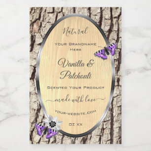 Etiquetas de productos de corteza de árbol natural