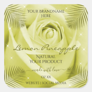 Etiquetas de productos de flores de rosa amarillo 