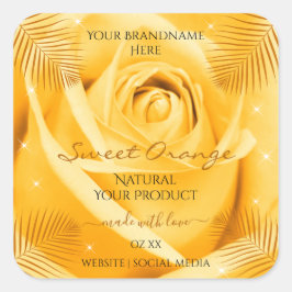 Etiquetas de productos de flores Rosa naranja con 