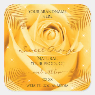 Etiquetas de productos de flores Rosa naranja con
