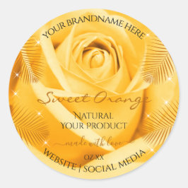 Etiquetas de productos de flores Rosa naranja con 