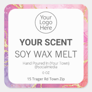 Etiquetas de productos de fusión de cera de vena d