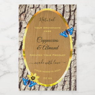 Etiquetas de Productos de Grano de Madera de Corte