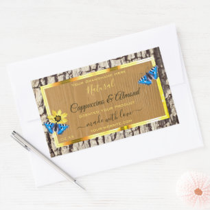 Etiquetas de productos de grano de madera de paja 