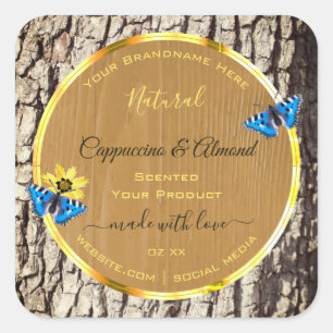 Etiquetas de productos de grano de madera de paja 