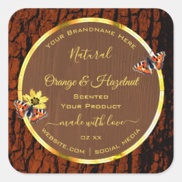 Etiquetas de productos de la corteza del árbol de 