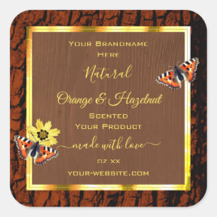 Etiquetas de productos de la corteza del árbol de 