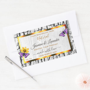 Etiquetas de productos de la corteza del árbol de 