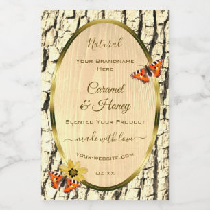 Etiquetas de productos de la corteza del árbol de