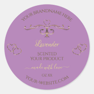 Etiquetas de productos de lavanda Corazón de las f
