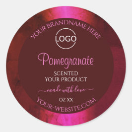 Etiquetas de productos de mármol rojo rosado con l