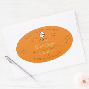 Etiquetas de productos de naranja Corazones Ornato