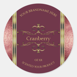 Etiquetas de productos de oro de Borgoña con front