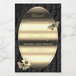 Etiquetas de productos de oro de grano de madera y