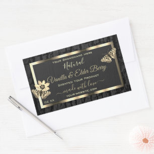 Etiquetas de productos de oro de grano de madera y