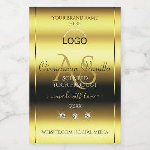 Etiquetas de Productos de Oro de Lujo Joyas Logo M