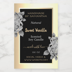 Etiquetas de productos de oro negro de moda Bellez