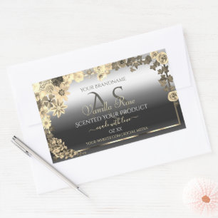 Etiquetas de productos de plata de crema floral co
