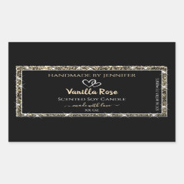 Etiquetas de productos de Purpurina de borde negro