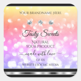 Etiquetas de productos de Purpurina de color brill