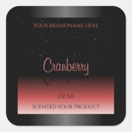 Etiquetas de productos de Purpurina de color negro