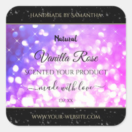 Etiquetas de productos de Purpurina de color rosa 