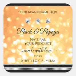 Etiquetas de productos de Purpurina de naranja que