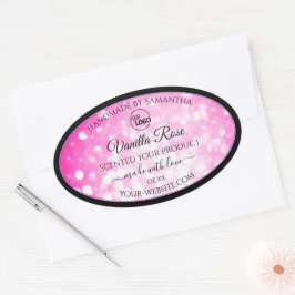 Etiquetas de productos de Purpurina rosa negro de 