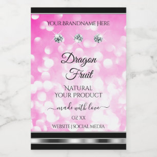 Etiquetas de productos de Purpurina rosado Girly D