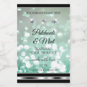 Etiquetas de productos de Purpurina Verde azulado 