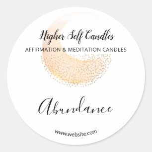 Etiquetas de productos de velas blancas con logoti