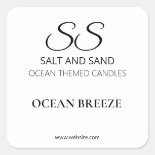 Etiquetas de productos de velas blancas simples y 
