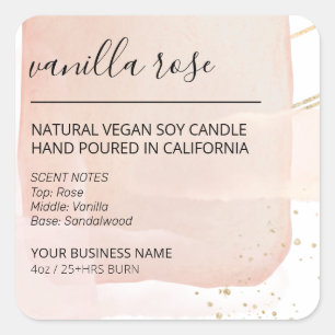 Etiquetas de productos de velas de color rosa abst