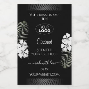 Etiquetas de productos en blanco y negro Logo de f