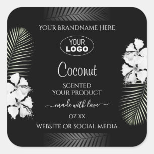 Etiquetas de productos en blanco y negro Logotipo
