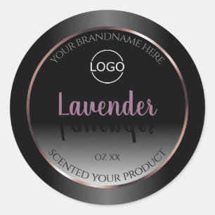 Etiquetas de productos en blanco y negro Logotipo 