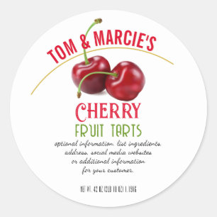 Etiquetas de productos enlatados de fruta de cerez