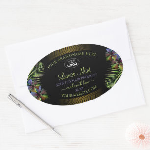 Etiquetas de productos exóticos Logo de flores mor