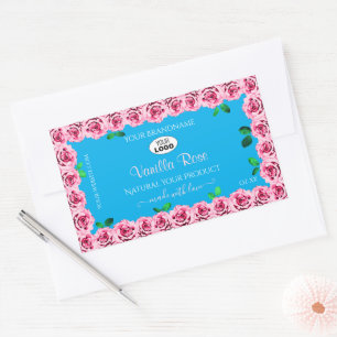 Etiquetas de productos Floral Sky Blue Roses rosas